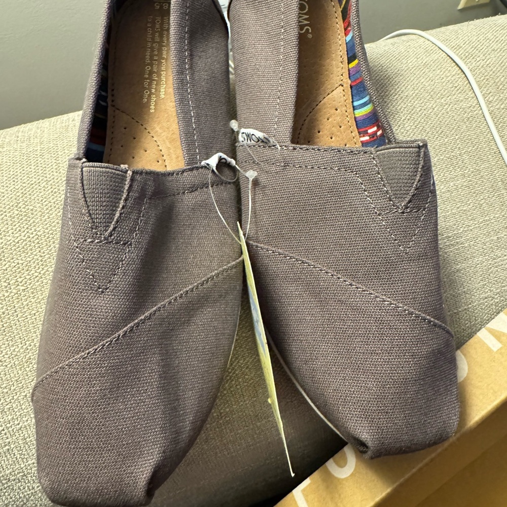Toms Charcoal Canvas Slip-On Loafers